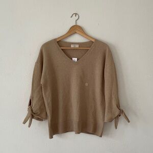 LOFT Vneck Sweater LOFT Outlet Tie Sleeve